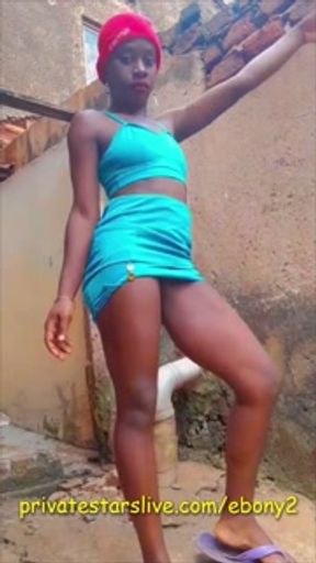 Sexy African Ebony With Round Ass Teasing Outside