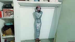 Panty Hooded Mummy Locked Up In The Attic