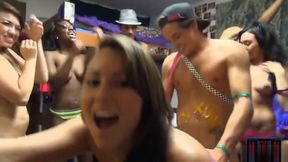 Dorm room orgy party with amateur teens 18+ sucking and fucking