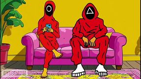 Cartoon &quot_Cuckold Game.&quot_ A Hentai Parody of the TV Series &quot_Squid Game&quot_