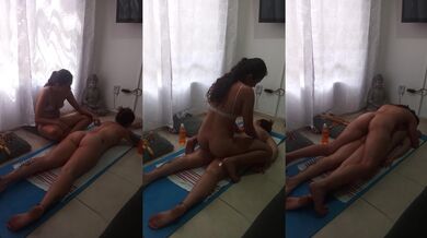 I give my partner a delicious massage with oil then we do excited lesbian sex