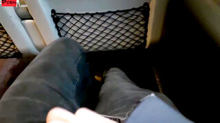 "Public Flashing - Sloppy Blowjob & Rough Sex on Train with Hot Amateur Girlfriend"