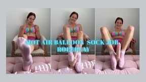 Pink Ankle Sock Foot Job in a Crashing Hot Air Balloon, Make Daddy Explode Before We Hit the Ground...