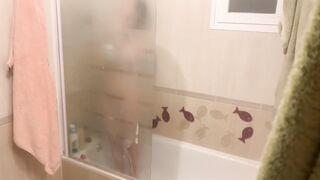 CONCEALED CAMERA sluts is Surprised into the Shower