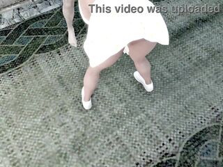 Black girl fucked by white cock in dress