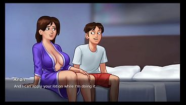 Horny step mom seduces innocent boy in anime Hentai Game
