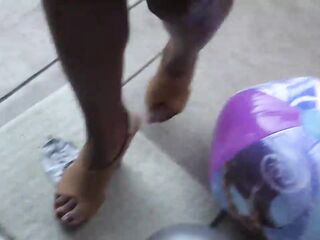Black Feet Model gets spanked
