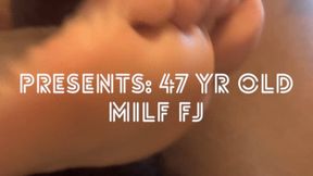 47 Year Old Blue Toes MILF Footjob