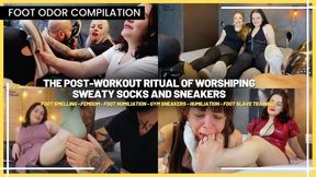 Louise Marcada and Guests: The Post-Workout Ritual of Worshiping Sweaty Socks and Sneakers (1080 EN SUB) - Foot Smelling - Femdom - Foot Humiliation - Gym Sneakers - Humiliation - Foot Slave Training copy