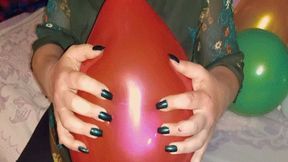 Black nails blow up balloons WMV