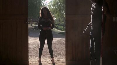 Inked babe Arabelle Raphael in interracial scene with black stud