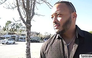Two shemale cock suckers let black guy bareback their asses