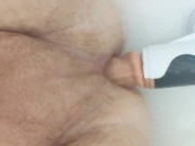 Hairy ginger testing out fucking machine