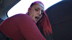 Big-titted redhead babe fucks cab driver for a free ride