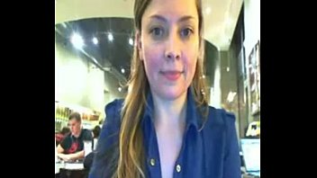 Cam Model Strips And Flashes In Very Crowded Cafe on  Webcam