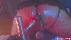 Bubble Butt Femboy Machine Fucked in Miniskirt and Fishnets [Full Version]