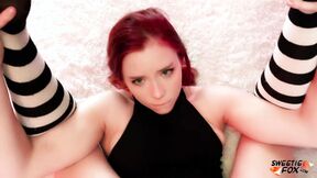 Hot Redhead Deepthroat & Hardcore Sex to Cum in Mouth POV in Sexy Bodysuit