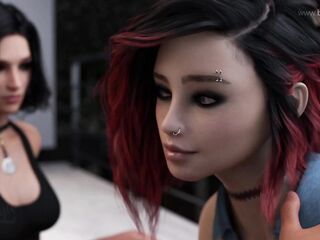 Boris double cumshots his rebel GF and his ally. (Become a Rockstar - Lisa 5)