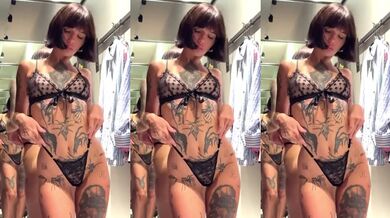 Skinnymal skinny freaky stepsis destroys herself with tattoos solo
