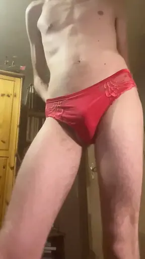 Red panties and a nice show