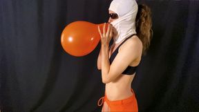 First Time Blowing Balloon To Pop