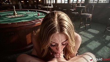 I touched her big tits in public and then slept with her on the table.[AI]