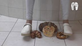 Bread and Pastries under hard wooden Clog