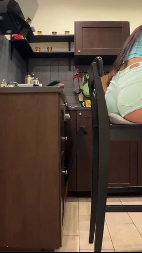 Caught Me Cooking in Shorts.now I'm Teasing You with Ass