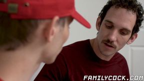 Twink enjoys every inch of stepdaddys big raw cock