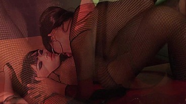 PillowGirls - Four Asian lesbians dressed as sexy cop fuck with a strapon in a wet foursome
