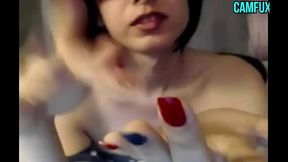 Tranny In Dress Eats Her Cum