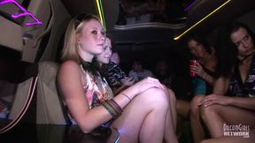 5 girls get wild and naked in the limo