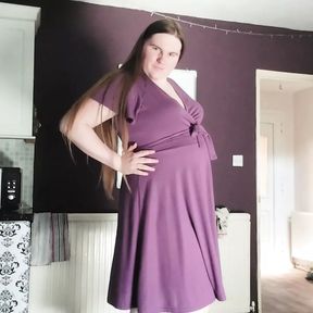 Sexy Trans BBW in heels and a vintage dress