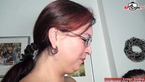 Real German Couple & Chubby Housewife Share a Cock with Therapist