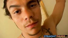 ”Bathroom stroke & suck with horny straight amateur thugs”