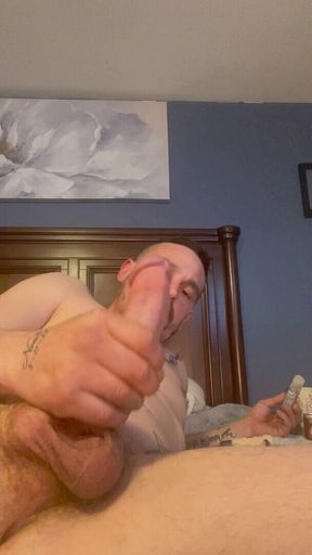 Sexy Straight Dude Jerking off with a Finger in His Ass