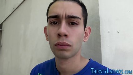 Latino straighty sucks cock for cum in mouth