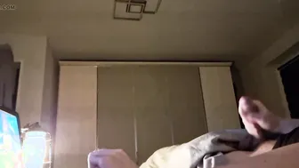 German twink strokes his big cock on webcam