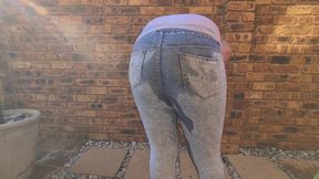 Brunettes Outdoor Piss, Soaking Clothes in Piss, Pants Wetting