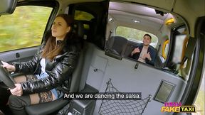 Babe sucks cock in public taxi for discount and fuck
