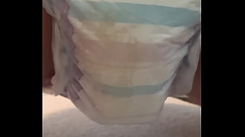 Teen floods pullup diaper