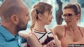 Teen 18+ Cheerleader Fucked By Her Big Tit Coach And Her Hu