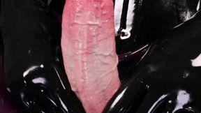 Huge Thick Cock Trans Girl Edges Herself In Latex