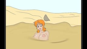 Nami Stuck in Muddy Quicksand for Wet and Messy Hentai Fun