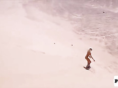 Hot playboy bunnies naked sand boarding