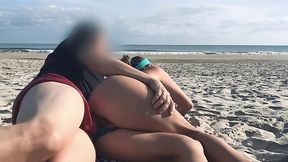 He smashes her asshole at a public beach and leaves a large creampie inside