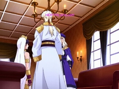 Titan dominates bride in bed after erotic anime feast