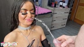 dumb slut barbie maddy grey first time piss in mouth, piss in mouth and asshole roughly open