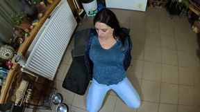 Cameltoe MILF Twerks in Jeans - Blowjob & Cum All Over My Puffy Jacket 334