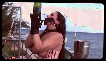 Latex-Clad Lesbians Dominate Busty Submissive in Outdoor Threesome